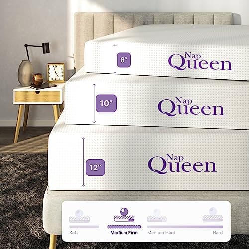 NapQueen 8 Inch Full Size Mattress, Bamboo Charcoal Memory Foam Mattress, Bed in a Box 6