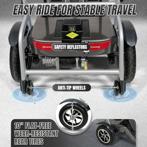 ZiiLIF R3b-Mobility Scooters for Seniors Adults Ultra Lightweight 37.5 Ibs Electric Folding 4 Wheel Mobility Scooter with Cup Holder, Compact & Convenient for Travel Airline Approved, Gray 8