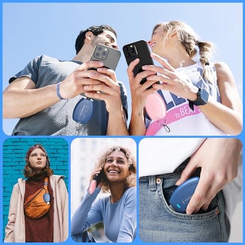 2-Pack Keychain Portable Charger for iPhone, 1600mAh Mini Power Emergency Pod Ultra-Compact External Power Bank Battery Pack, Key Ring Cell Phone Charger for iPhone 8 11 12 14 Airpods-Blue&Pink 6