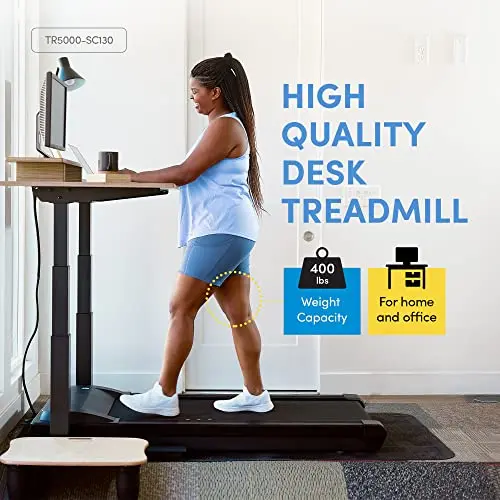 Lifespan Fitness – TR5000-GlowUp Under Desk Treadmill, Walking Pad Treadmill for Home Workout & Office Use, Whisper Quiet Table 0.4 to 4.0 mph Portable Black TR5000-SC130 6