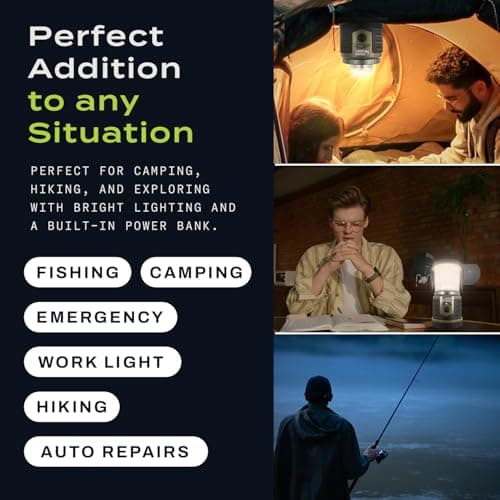 Tough Light USB Rechargeable Camping Lantern, 400 Lumens LED Lantern, Hanging Tent Lamp, 6000mAh Power Bank, 200 Hour, 6 Modes, for Outdoors & Emergency 5