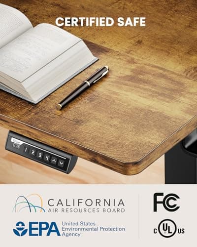 ErGear Electric Standing Desk with Keyboard Tray, 44x24 Inches Adjustable Height Sit Stand Up Desk, Home Office Desk Computer Workstation, Vintage Brown 7