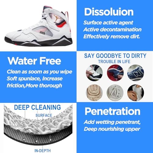 BIGBIGRIVER Shoe wipes 2 Pack 60 Pcs Sneaker Wipes Cleaner Quick Wipes Travel Portable Removes Dirt, Stains 7