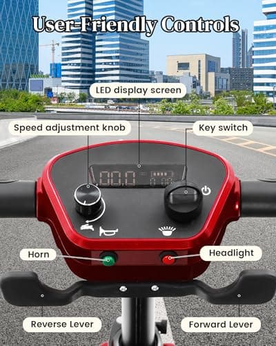 Ecomobi MS02-F 15-30Miles 4 Wheels Foldable Mobility Scooter for Adults&Seniors, 46Lbs Lightweight & 350W Powered Electric Folding Wheelchair, Removable Battery Compact & Convenient for Travel 9