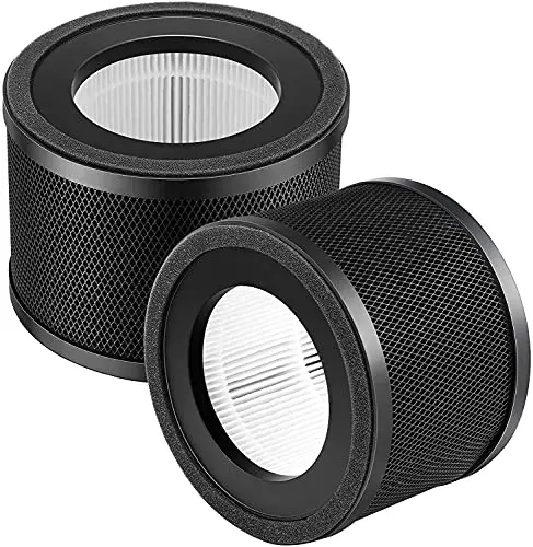 2 Pack HEPA Replacement Filter, Compatible with TaoTronics TT-AP001 and VAVA VA-EE014, 3-in-1 HEPA and Activated Carbon Filter