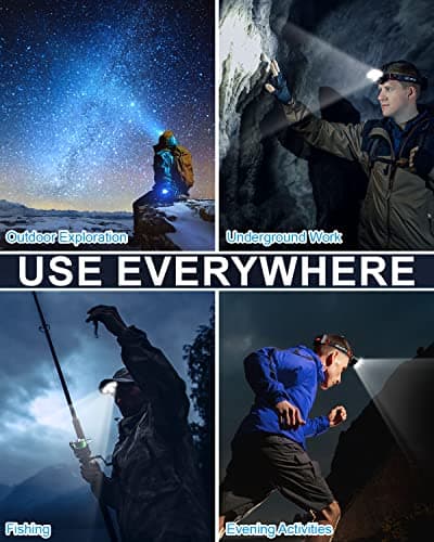 Rechargeable Headlamp, 8 LED Bright Headlamp with Red Light, IPX4 Waterproof USB Headlight, Head Lamp, 8 Modes for Outdoor Running Hunting Hiking Camping Gear 7