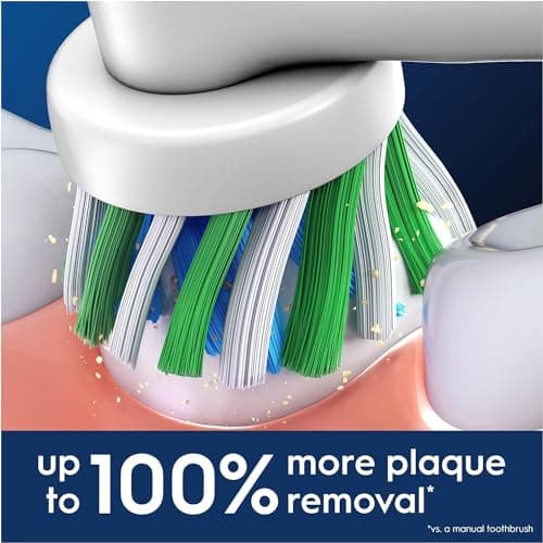 Oral-B Pro Cross Action Electric Toothbrush Head, X-Shape and Angled Bristles for Deeper Plaque Removal, Pack of 8 Toothbrush Heads, White 5