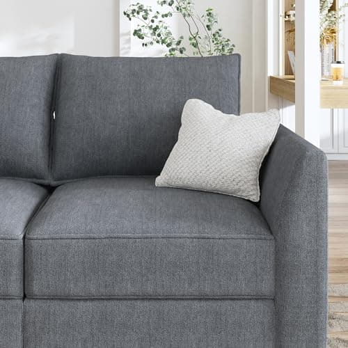 HONBAY Modular Sectional Sleeper Sofa with Storage Reversible Modular Sofa Couch Oversized Sectional Couch Bluish Grey 9