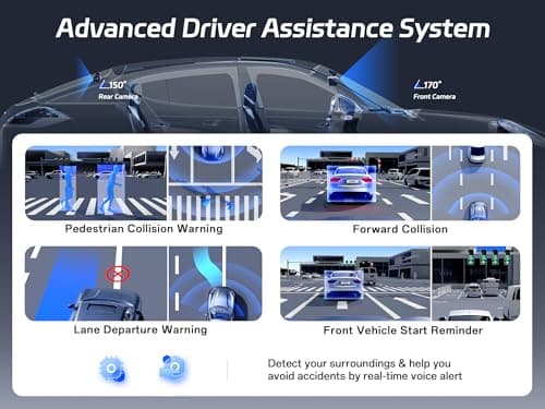 Pelsee P1 Pro 4K Dash Cam Front and Rear, STARVIS 2 Sensor, 64GB Card, Dual Dash Camera for Cars with Full-Color Night Vision, HDR WDR, ADAS, GPS, WiFi & Voice Control, 24H Parking Mode, 3.39" Screen 6