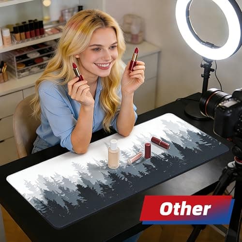 Galdas Mouse Pad For Gaming,Forest Background Pattern XXL XL Large Mouse Mat Long Extended MousePad Desk Mat Non-Slip Rubber Mice Pads Stitched Edges Thin (31.5 x 11.8 x 0.12 Inches) Tree 6