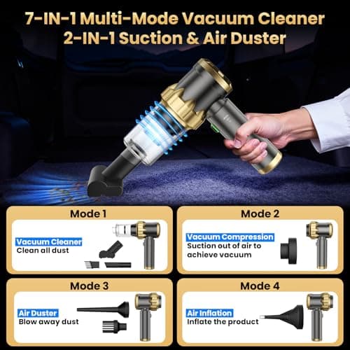 TLoerctPow Car Vacuum Portable Cordless - Handheld Vacuum Cleaner with 16000PA Strong Suction 7