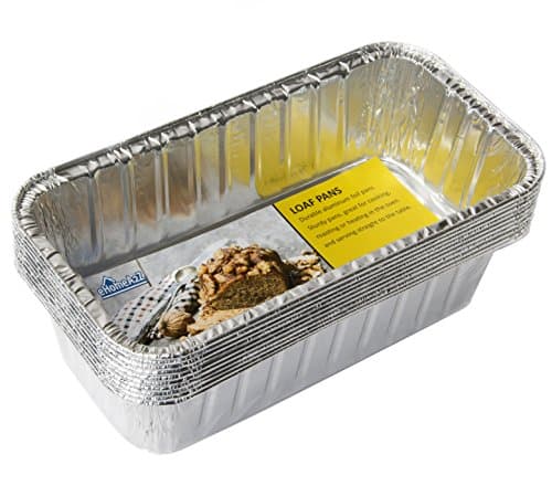 EHOMEA2Z Disposable Aluminum Loaf Pans 2lb for Baking, Serving and Storing - Heat Resistant Disposable Bread Loaf Pan Ideal for Hot/Cold Foods, Freezer & Oven Safe (10 Pack)