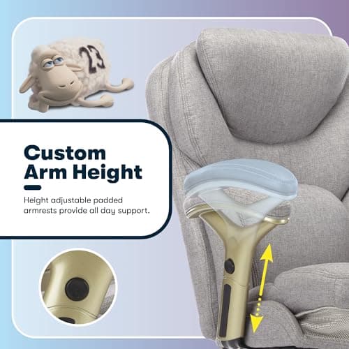Serta Ergonomic Executive Office Chair Motion Technology Adjustable Mid Back Design with Lumbar Support, Light Gray Fabric 11