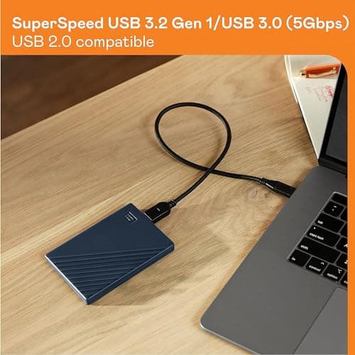 WD 2TB My Passport for Mac, Navy, Portable External Hard Drive with backup software and password protection, USB 3.1/USB 3.0 compatible - WDBA2D0020BBL-WESN 6