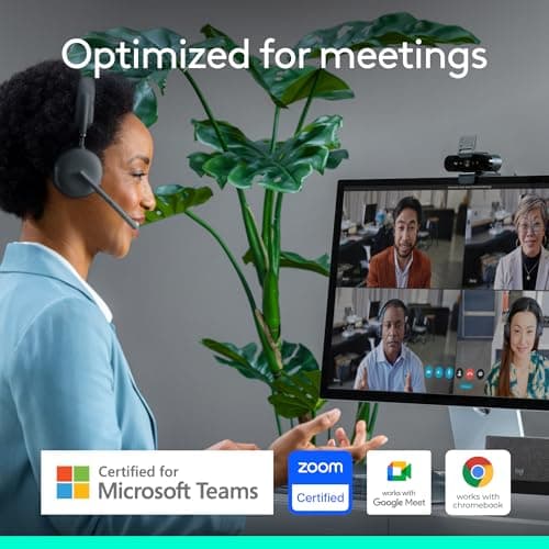 Logitech Brio 4K Webcam, Video Calling, Noise-Cancelling mic, HD Auto Light Correction, Wide Field of View, Windows Hello Works with Microsoft Teams, Zoom, Google Meet, PC/Mac/Laptop/MacBook/Tablet 6