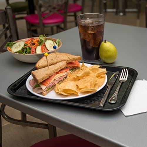 Carlisle FoodService Products CT101403 Cafe Standard Plastic Cafeteria/Fast Food Tray, NSF Certified, BPA Free, 14" Length x 10" Width, Black 5