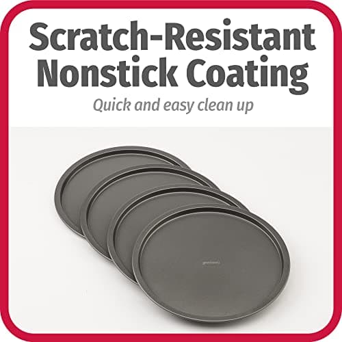 GoodCook Set of 4 Nonstick Steel 10 Inch Personal Pizza Pans Set, Gray 5