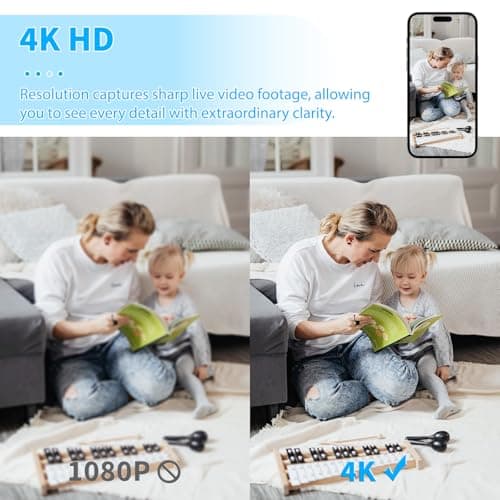 4K WiFi Mini Security Camera Wireless Indoor Home HD Small Outdoor Cameras Nanny Cam Portable Cams for House Pet Dogs Baby Office, Motion Detection Night Vision, Baby Monitor, App Control & SD Storage 6