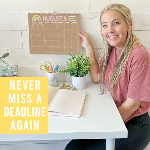 Hadley Designs 2024 Wall Calendar-Monthly Hanging Wall Calendar 2024-2025, 11" x 14", Spiral Bound with Large Daily Blocks & Notes Section for Home or Office (Doodle Kraft) 7