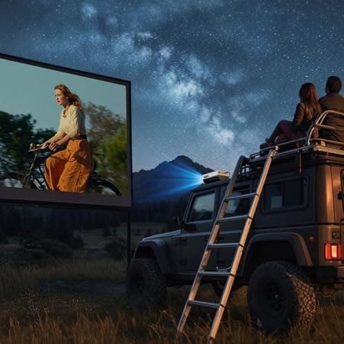 Mini Bluetooth Projector with Screen, Native 1080P, Portable Outdoor 5G WiFi Projector, Lag-Free, Compatible with iPhone, Android, PC, Fire Stick, Xbox, and PS5 (White) 9