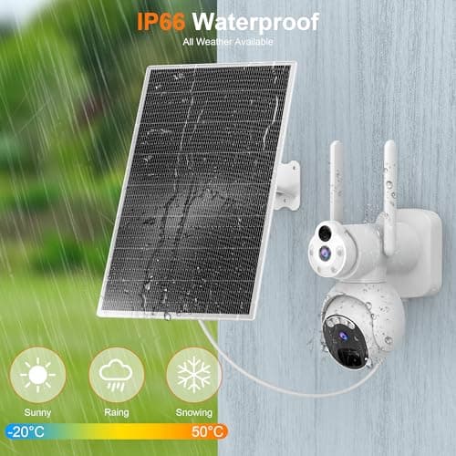 Dual Lens Solar Security Camera Wireless Outdoor, ICIGIWOX 2K WiFi Solar Outdoor Cameras for Home Security with Color Night Vision, PIR Human Detection, 2-Way Talk, Siren Alarm, IP66, SD/Cloud Storage 8