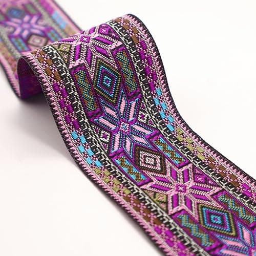 ZNZAKKA Jacquard Ribbon 5 Yards Embroidered Woven Trim for Sewing DIY Crafts, Clothing Accessories Decoration