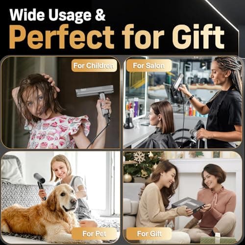 Quico Travel Hair Dryer Dual Voltage, 120,000 RPM Fast Drying BLDC Pocket Hair Dryers for Women with Concentrator 500M Negative Ions, Foldable Blow Dryer with Cold, 3 Heat&3 Speed Settings 9