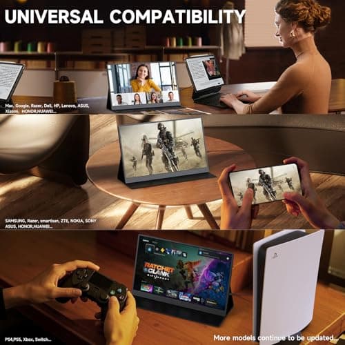 AYY 17.3" Portable Monitor 240Hz, 1080P FHD Laptop Gaming Monitor, 100% sRGB Eye Care IPS HDR Screen, USB-C HDMI Travel Monitor for PC Mac Phone Xbox PS5 Switch Laptop, w/Smart Cover & Speakers 5