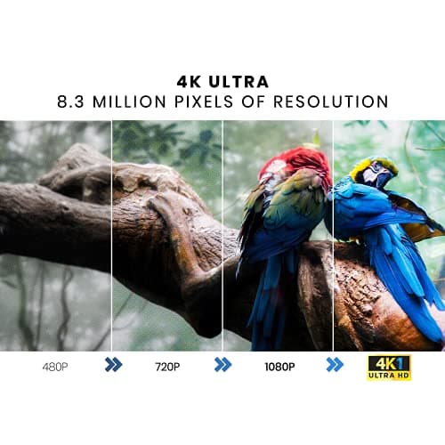 AAXA 4K1 Native 4K DLP Home Theater Projector, 30,000 Hour LEDs, Mercury Free, Native 4K UHD Resolution, Dual HDMI with HDCP 2.2, 1500 Lumens, E-Focus, Portable Size 2