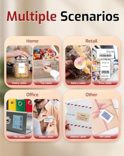 Phomemo Label Maker Machine with Tape, Upgrade M150 Thermal Label Printer, 2 Inch Bluetooth Label Maker for Barcode, Small Business, Home, Office, Compatible with Phone & PC 6