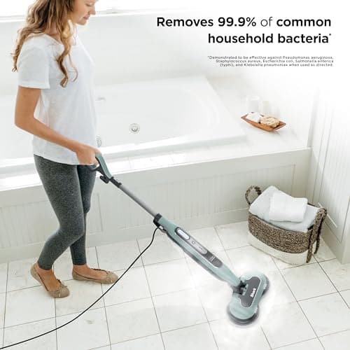 Shark Steam & Scrub Steam Mop, All-in-One Scrubbing and Sanitizing Hard Floor Cleaner, LED Headlights, 4 Dirt Grip Soft Scrub Pads Included, XL Water Tank, Swivel Steering, Hawaiian Grey, S8001 7