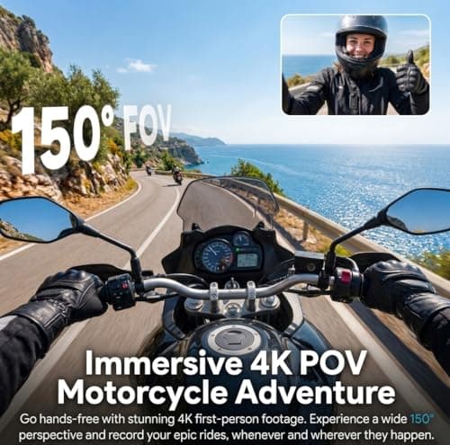 JETO 4K Mini Body Camera for Sports, Wearable POV Action Cam for Motorcycle & Cycling, Magnetic Clip-On Chest Camera, 150° Wide Angle, Waterproof 131ft, WiFi, 64GB 8