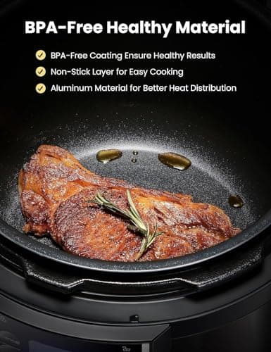 COMFEE’ 9-in-1 Electric Pressure Cooker 13 Presets Instant Multi Cooker Olla de Presion Slow Cooker Rice Cooker Steamer Sauté Yogurt Maker Non-Stick Pot 6 Quart Black, Aluminum 9