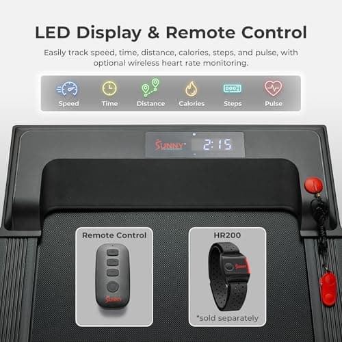 Sunny Health & Fitness Treadpad 100 Smart Walking Treadmill – Compact, Portable, Under Desk, No Assembly, WiFi & Bluetooth SunnyFit App, Remote Control, LED Display, Shock Absorption - SF-T724064 6