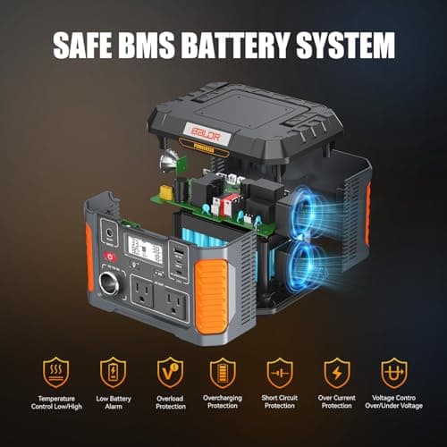 BALDR Portable Power Station, 330W(660W Peak) Solar Generator, 288Wh Solar Power Bank 120V Pure Sine Wave AC Outlet, 78000mAh Backup Lithium Battery for Home CPAP Camping Travel Outdoors Emergency 8