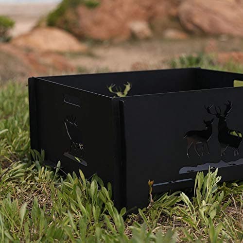 Portable Plug Fire Pit, 15.8 Inch Collapsible Firepits for Outside Wood Burning, Folding Outdoor Indoor Accessories for BBQ Camping Travel or Picnic, Foldable Fire Pits Bonfire of Backyard Patio 8