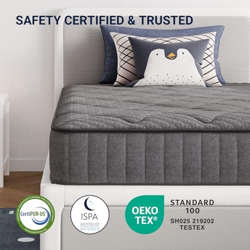 Avenco Twin Mattress, 6 Inch Twin Size Mattress in a Box for Kids, Medium Firm Hybrid Mattresses with Bonnell Spring and Gel Memory Foam for Cool Night Sleep & Pressure Relief, CertiPUR-US Certified 7