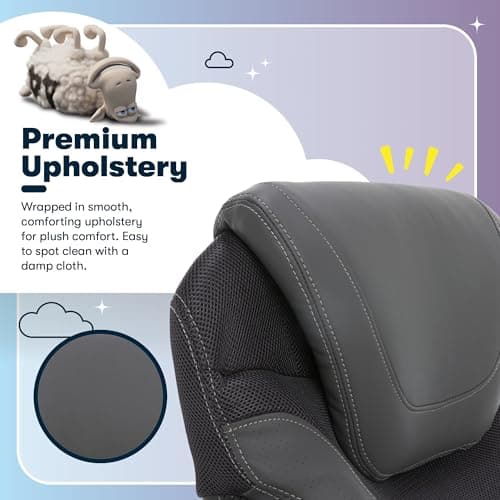 Serta Bryce Executive Office Chair - Ergonomic Computer Desk Chair with Patented AIR Lumbar Technology - Adjustable Height - Memory Foam Body Pillows - 360° Swivel Rolling Base - Bonded Leather - Gray 5