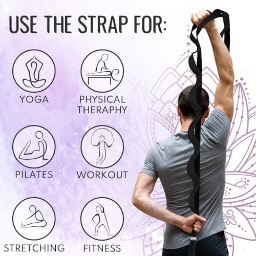 TECEUM Stretching Strap for Yoga & Physical Therapy – 10 Loops – Non-Elastic Leg Stretch Straps for Stretching, Exercising, Pilates, Post-Injury Rehabilitation for All Levels – Men & Women 7