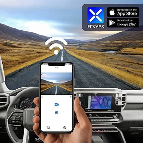 Fitcamx 4K Dash Cam Suitable for Toyota Tundra 2022-2026 Hybrid & Sequoia 2023-2026 (Gen3), OEM Factory Look, 2160P UHD Video, Built-in WiFi & APP, Loop Recording, G-Sensor, Plug & Play, 64GB Card 5