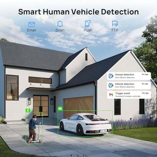 PANOEAGLE 4K 8MP PTZ IP POE Outdoor Camera,Pan Tilt 18X Optical Zoom,Human Auto Tracking & Human/Vehicle Detection,PTZ Security Camera with 328ft IR Night Vision,Two-Way Audio, 512G SD Card 6