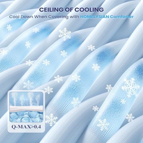 HOMELYSIAN Cooling Comforter King Size, Cooling Blankets for Hot Sleepers, Lightweight Comforter 106" x 90", Light Grey 6