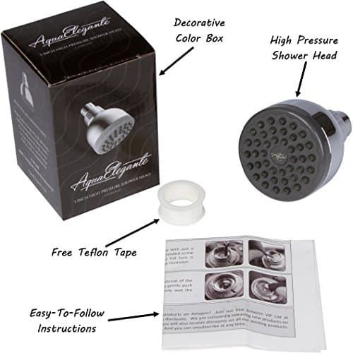 Aqua Elegante 3 Inch High Pressure Shower Head - Best Pressure Boosting, Wall Mount, Bathroom Showerhead For Low Flow Showers, 2.5 GPM - Chrome 6