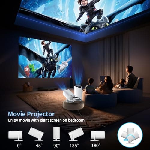 Sucetiho Mini Projector with WiFi and Bluetooth, Portable Outdoor Movie Projector Supports 4K/8K with Android System, Smart Proyector for Home Theater, Business Presentation, Gmaing 5