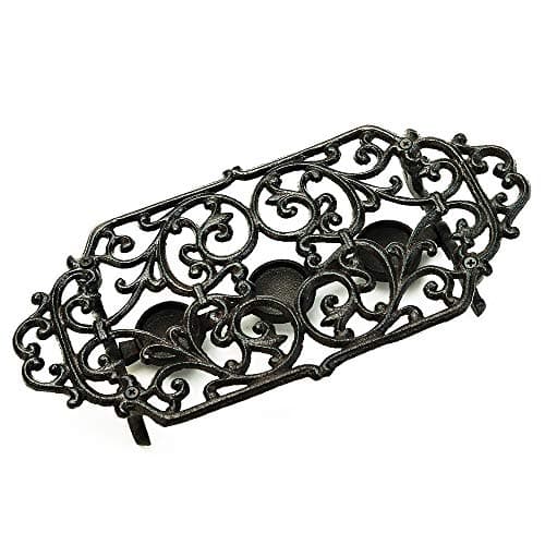 Sungmor Heavy Duty Cast Iron Teapot Dish Warmer Stable Holder for Tealight Stand | Tealight Warmer Decorative Stove for Villa Yard Balcony-Flower Shape 7