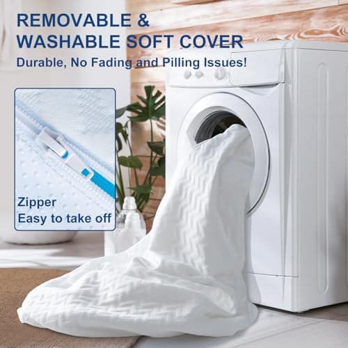 Maxzzz 2 Inch Gel Memory Foam Mattress Topper King Size High Density Bed Mattress Pad Pressure Relief Bed Topper with Remover Soft Cover, Certipur-Us & Oeko-Tex Certified White 8