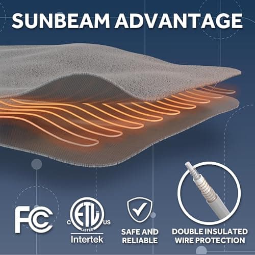 Sunbeam Electric Wi-Fi Connected Loftec Electric Heated Blanket, 10 Heat Settings, 10-Hour Auto Off, Fast Heating, Smart Heating Blanket, Voice & Wired Controller, Night Fog Grey, Full, 84" x 72" 7