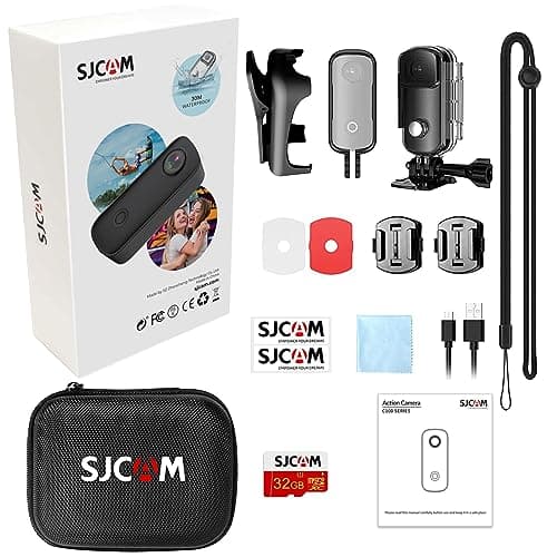SJCAM C100+ Mini WiFi Action Camera 4K30fps Pocket Sized Wearable Body Camera, Magnetic, APP Control, Underwater Small Vlog Helmet Mount Kits SD Card, Weighs 1oz, 2.4 * 1 * 0.6 inch 6