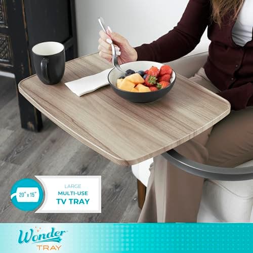 Stander Wonder Tray, Adjustable Swivel Table, Large Laptop Stand, Couch Desk, Side Tables & Gaming Bench, TV-Trays for Eating on Couches, Chairs, Recliners, Ash Gray 6