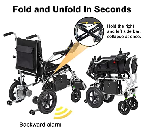 2eCenter Electric Wheelchair, Lightweight 37.5 lbs,Dual180W Motor Power,10AH Battery,12 Miles Range for Adults, Foldable Lightweight Electric Wheelchairs with Seatbelt, Max Capacity:265 lbs 8